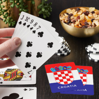 Croatian Flag With Customisable Text Playing Cards