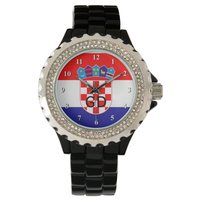 Croatian flag wrist watch for men and women (Front)