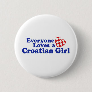 Croatian Girl 6 Cm Round Badge