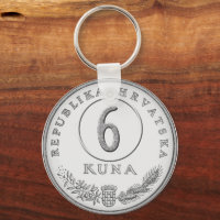 Croatian Kuna Coin Keychain–Customizable Backside
