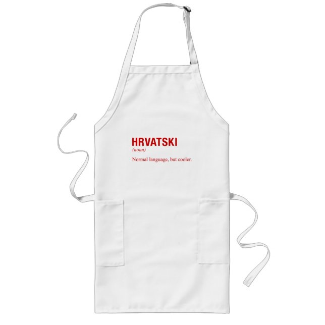 CROATIAN Language Long Apron (Front)