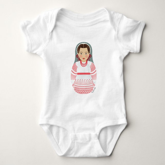 Croatian Matryoshka Baby Bodysuit (Front)