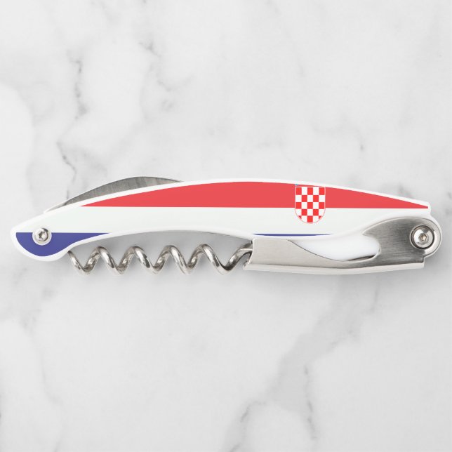 Croatian national Flag Patriotic Gifts Corkscrew (Back)