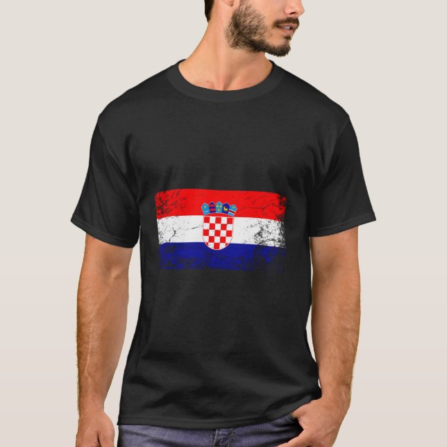 Croatian National Flag Vintage Gift T-Shirt (Front)