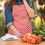 Croatian Red White Chequerboard Pattern Apron<br><div class="desc">This apron features red and white chequerboard pattern,  one of the most famous symbols of Croatia. The red colour and straps are customisable.</div>