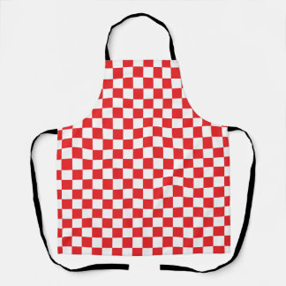 Croatian Red White Chequerboard Pattern  Apron