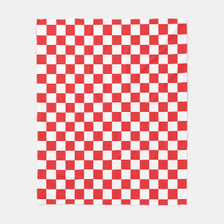 Croatian Red White Chequerboard Pattern Fleece Blanket