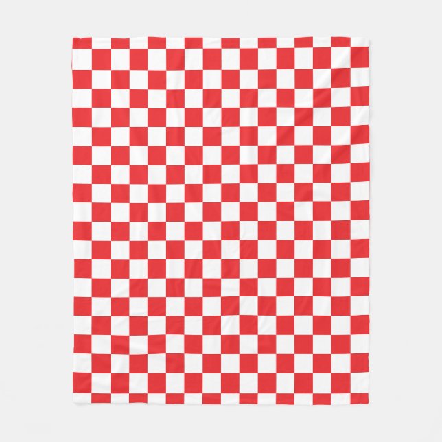 Croatian Red White Chequerboard Pattern Fleece Blanket (Front)
