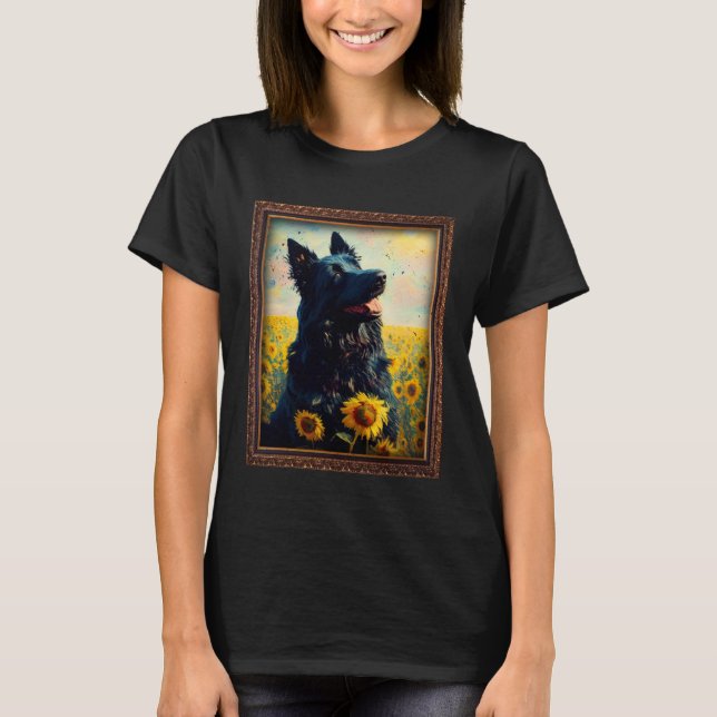 Croatian Sheepdog Painting Sunflower Flower Mom Wo T-Shirt (Front)