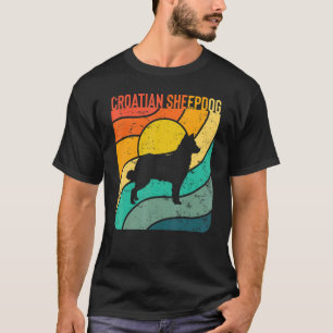 Croatian Sheepdog Vintage Sunset Mum Dad T-Shirt