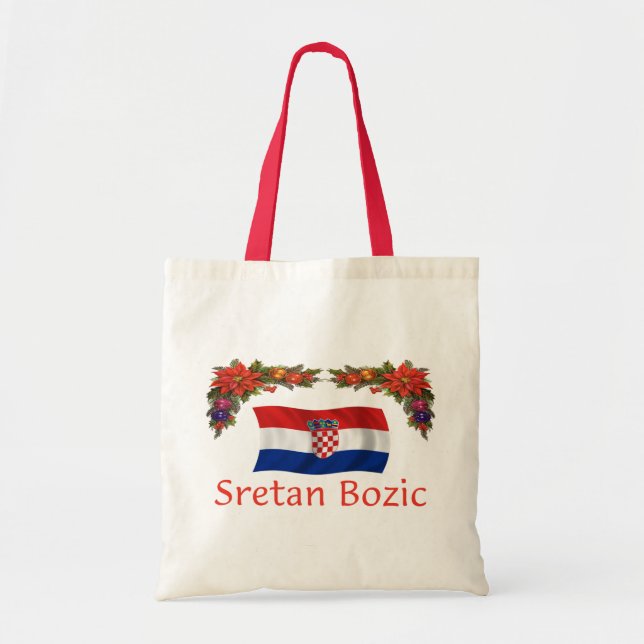 Croatian Sretan Bozic (Merry Christmas) Tote Bag (Front)