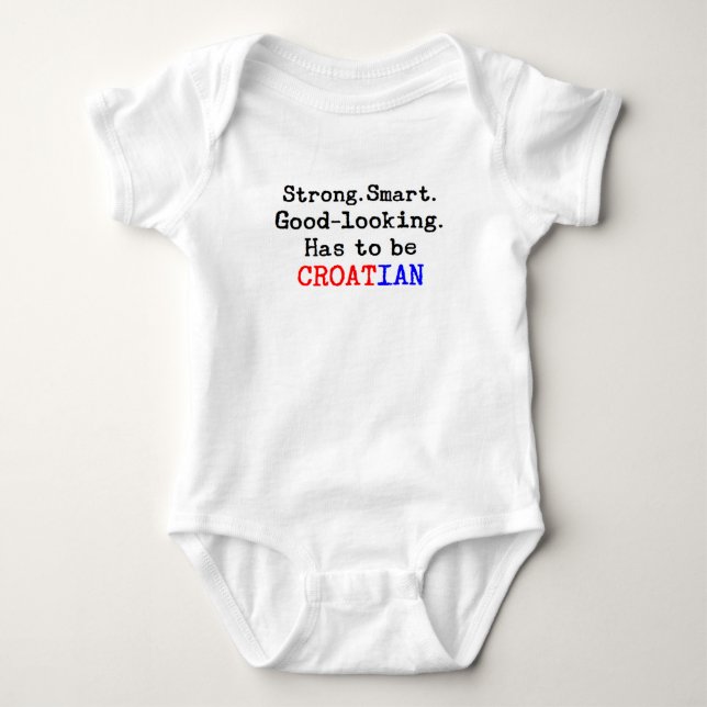 croatian strong baby bodysuit (Front)