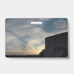 Croatian sunset ID badge