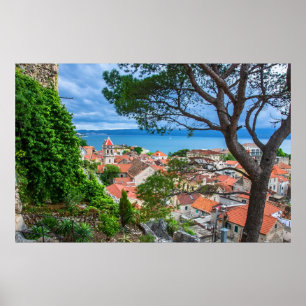 Croatian town Omis. Poster