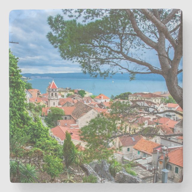 Croatian town Omis Stone Coaster (Front)