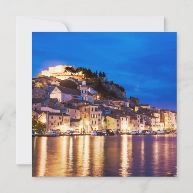 Croatian town Sibenik at night (Front)