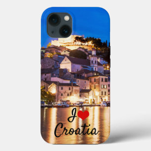 Croatian town Sibenik at night iPhone 13 Case