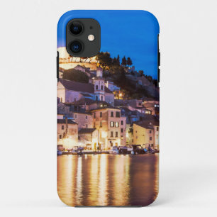 Croatian town Sibenik at night. iPhone 11 Case