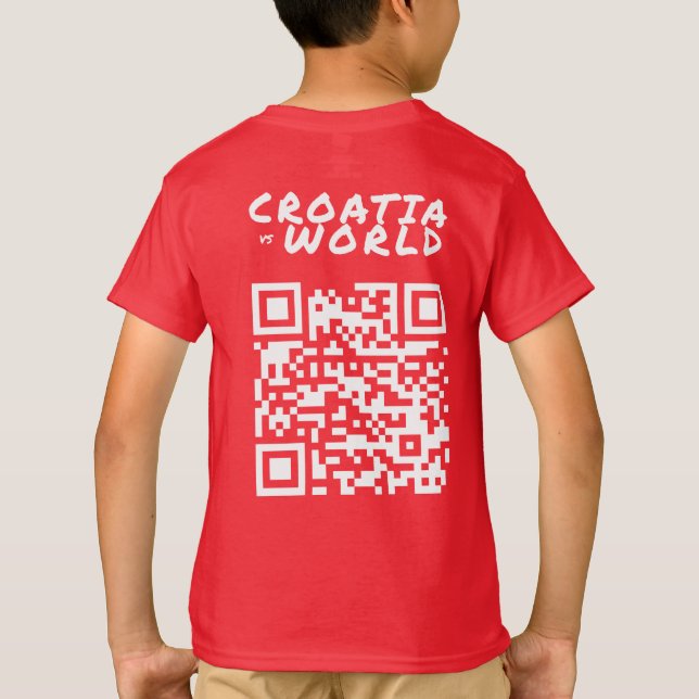CROATIAvsWORLD Red T-Shirt (Back)