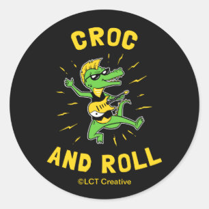 Croc And Roll Classic Round Sticker