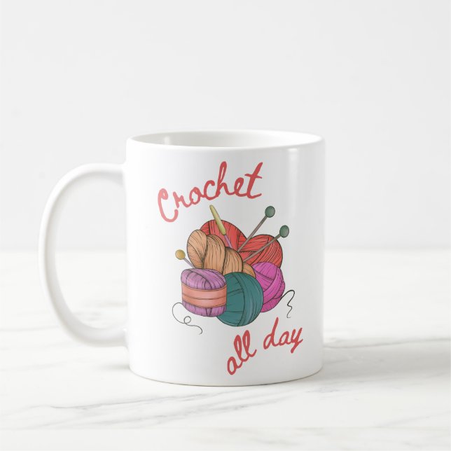 Crochet All Day Coffee Mug (Left)