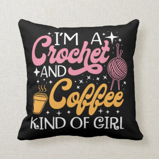 Crochet And Coffee Cushion