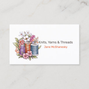Crochet and Knitting Yarns Supplies Business Card