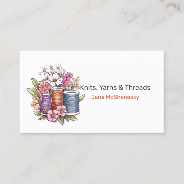 Crochet and Knitting Yarns Supplies  Business Card (Front)