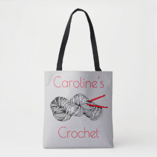 Crochet and yarn, crafts, with your name tote bag