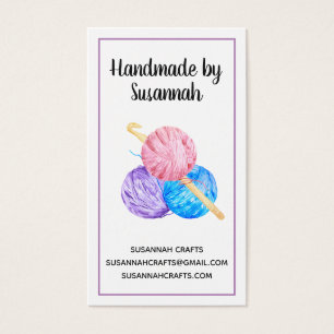 Crochet and Yarn Handmade Purple Business Card