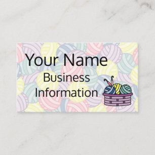 Crochet Balls of Yarn and Basket Business Card