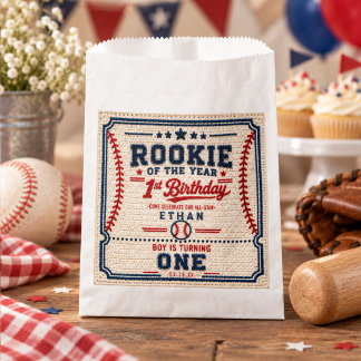 Crochet Baseball Ticket 1st Birthday baby boy Favour Bags