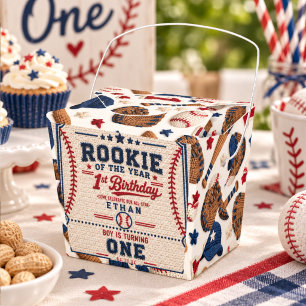 Crochet Baseball Ticket 1st Birthday baby boy Favour Box