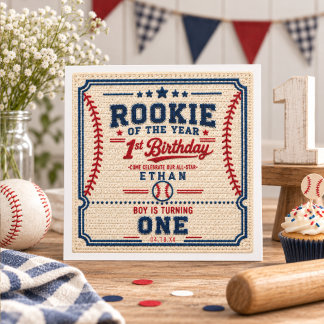 Crochet Baseball Ticket 1st Birthday baby boy Napkin