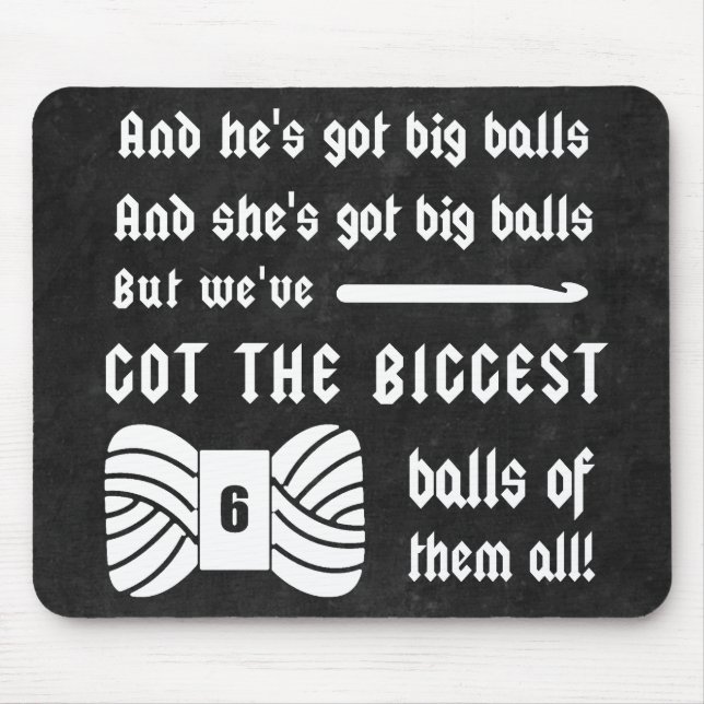 Crochet • Big Balls of Yarn Crafts Dark Mouse Mat (Front)
