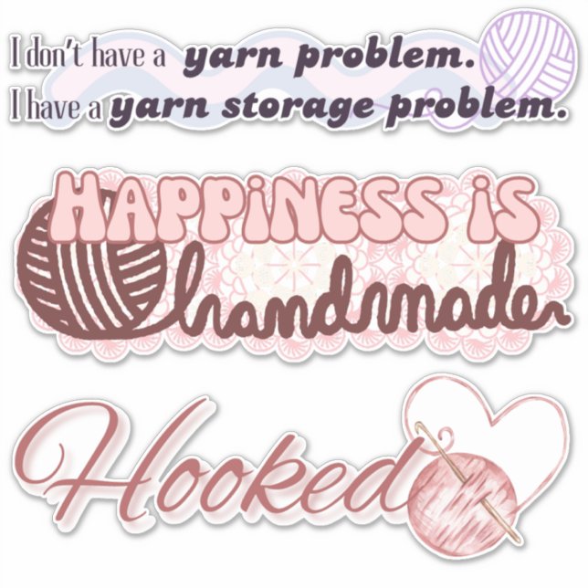Crochet Bumper Stickers (Front)