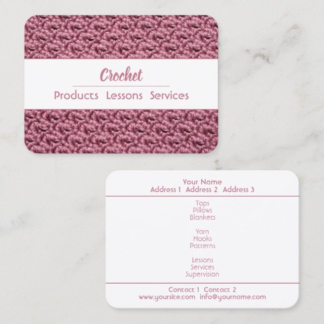 CROCHET - Business Card (Front/Back)