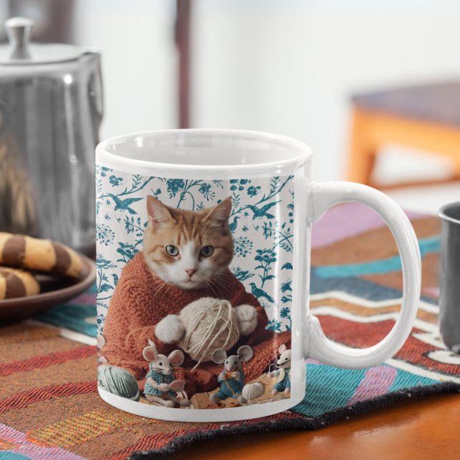 Crochet Cat and Mouse knitting knitter Coffee Mug (Creator Uploaded)
