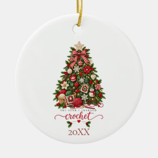 Crochet Ceramic Tree Decoration