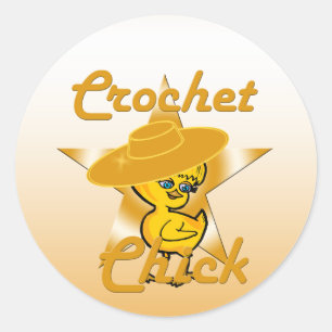 Crochet Chick #10 Classic Round Sticker