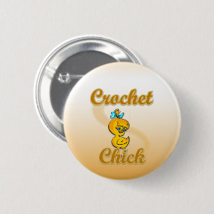 Crochet Chick 6 Cm Round Badge