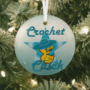 Crochet Chick #7 Glass Tree Decoration
