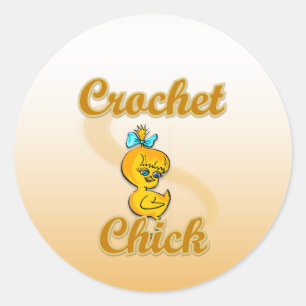 Crochet Chick Classic Round Sticker