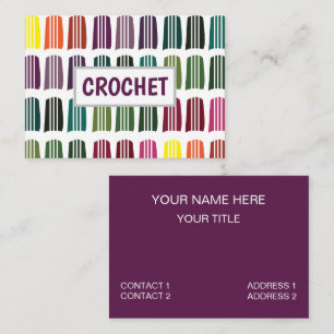 Crochet Colourful Knitting Yarn Pattern Crochet Business Card