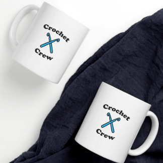 Crochet Crew Funny Blue Hooks Coffee Mug