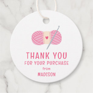 Crochet Crocheting Thank You For Your Purchase Favour Tags