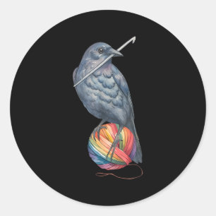 Crochet Crow Yam Crocheter Knitting Crocheting Lov Classic Round Sticker