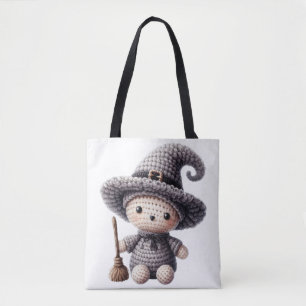 Crochet Cute Witch Tote Bag