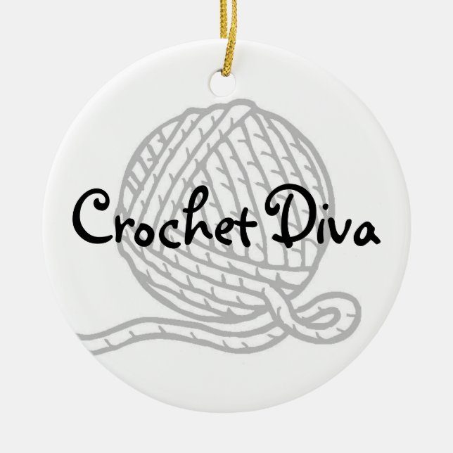 Crochet Diva Ceramic Tree Decoration (Front)