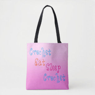 Crochet Eat Sleep Crochet - personalised project Tote Bag
